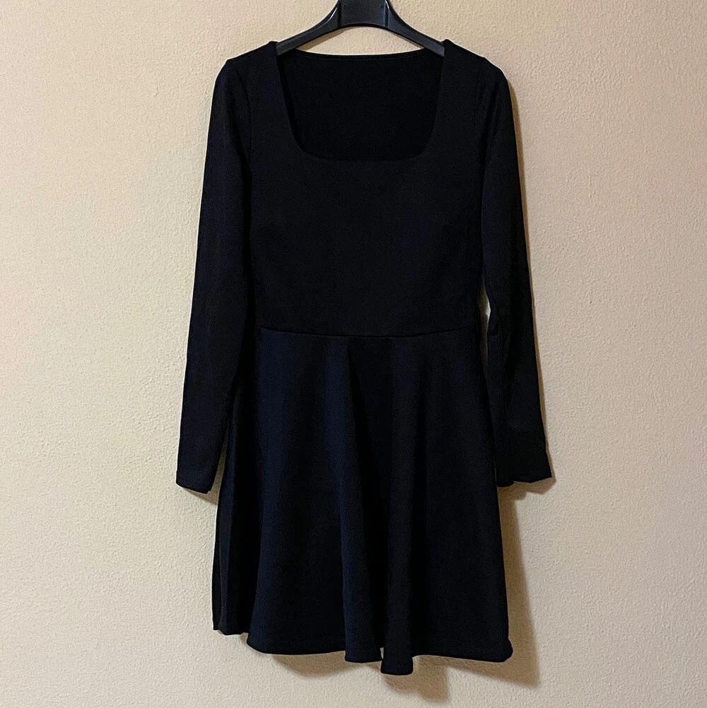 Parabler Abito da Bambina Nero A Maniche Lunghe per Bambino Abito T-Shirt Abito Casual Autunno con Tasche Autunno Inverno Nero Taglia 12-13 Anni