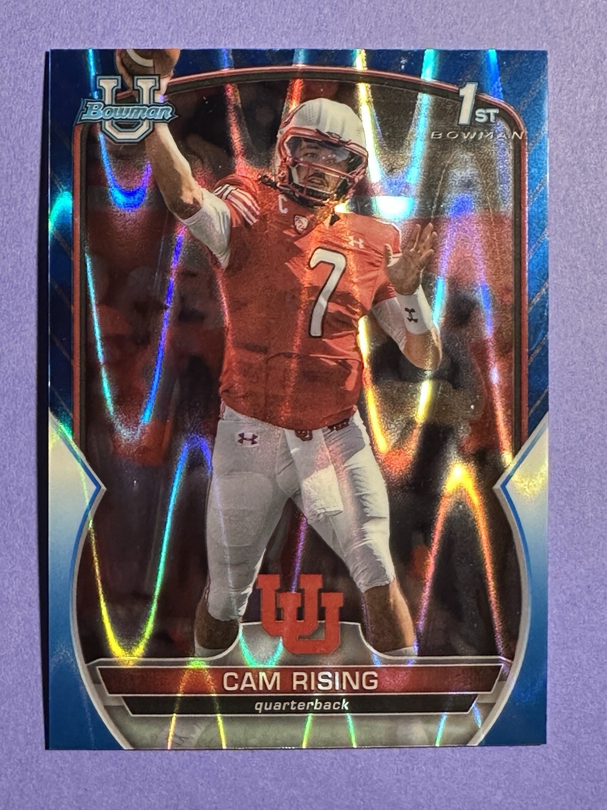 2022 Bowman University Chrome Blue Refractor /199 Cameron Rising Cam Rising #76