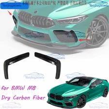 Real Carbon Fiber Front Bumper Lip Upper Splitter Canards For BMW M8 F91