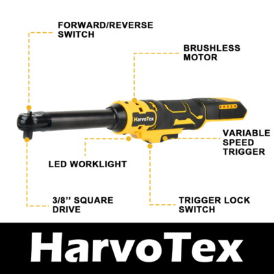 3/8 Extended Cordless Ratelsleutel voor Dewalt 18V 20V batterijen, (6