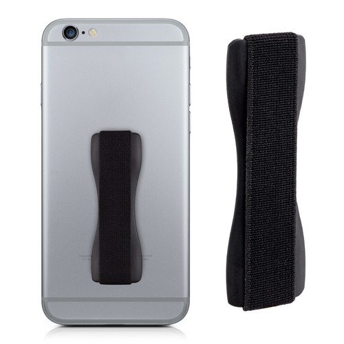 Support doigt autoadhésif smartphone - Sangle poignée élastique - Noir - Photo 5/7