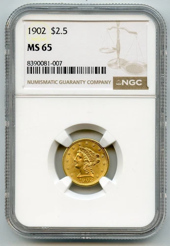 1902 $2.5 NGC MS65 Gold Quarter Eagle - GC328