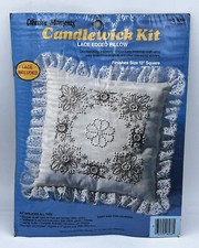 NEW Floral Border Candlewick Kit Lace Edged Pillow 13  Square Creative Moments