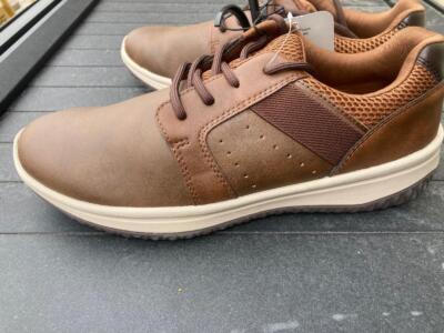 GEORGE MENS CASUAL SHOES MEMORY FOAM BROWN LACE UP LIGHT WEIGHT -NEW!