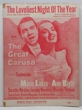 The Loveliest Night of the Year - Webster, Rosas & Aaronson - Sheet Music  1951