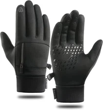 Winter Ski Gloves Touchscreen Anti-Slip Water Resistant Glove with Zipper Pocket