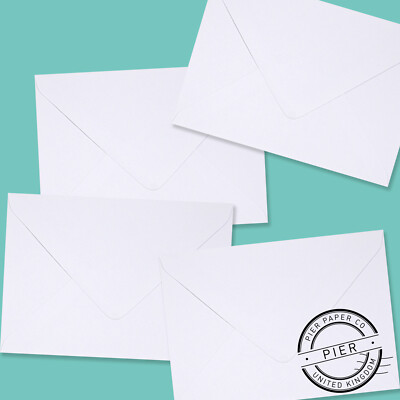 400 C6 weiße Briefumschläge Premium gummiert 100 g/m² 114 mm x 162 mm von Pier Paper Co.