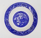 Lot of 2 Blue Willow Japan Cobalt Large Rim Soup Bowl & Double Spout Gravy Boat — photo 2