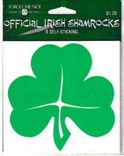 Large 4" Official Irish Shamrock Stickers 8 pcs per pack, St. Patrick's Day