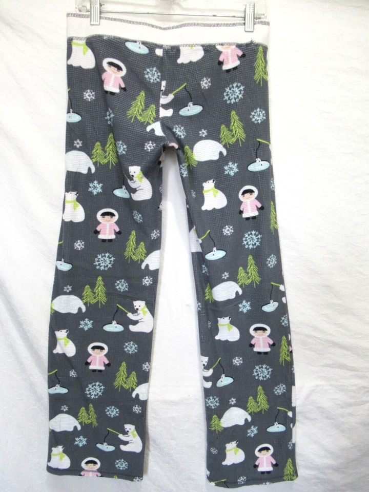 P.J. Parte inferior de pijama con estampado de oso polar esquimal gris talla pequeña Salvage Foto 4 de 4