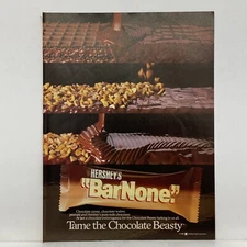 1989 Hershey’s Bar None Vintage Print Ad BarNone Candy Bar 80's advertisement
