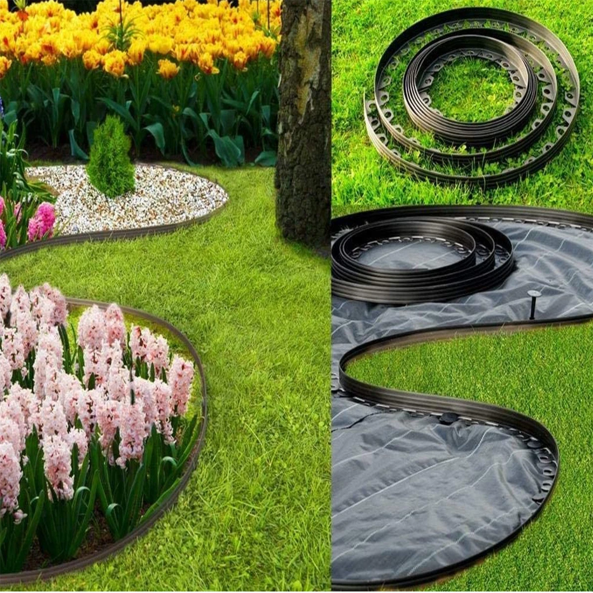 KCT 10 METRE GARDEN EDGING BORDER LAWN GRASS FLOWER BED GARDEN PATHWAY GREY