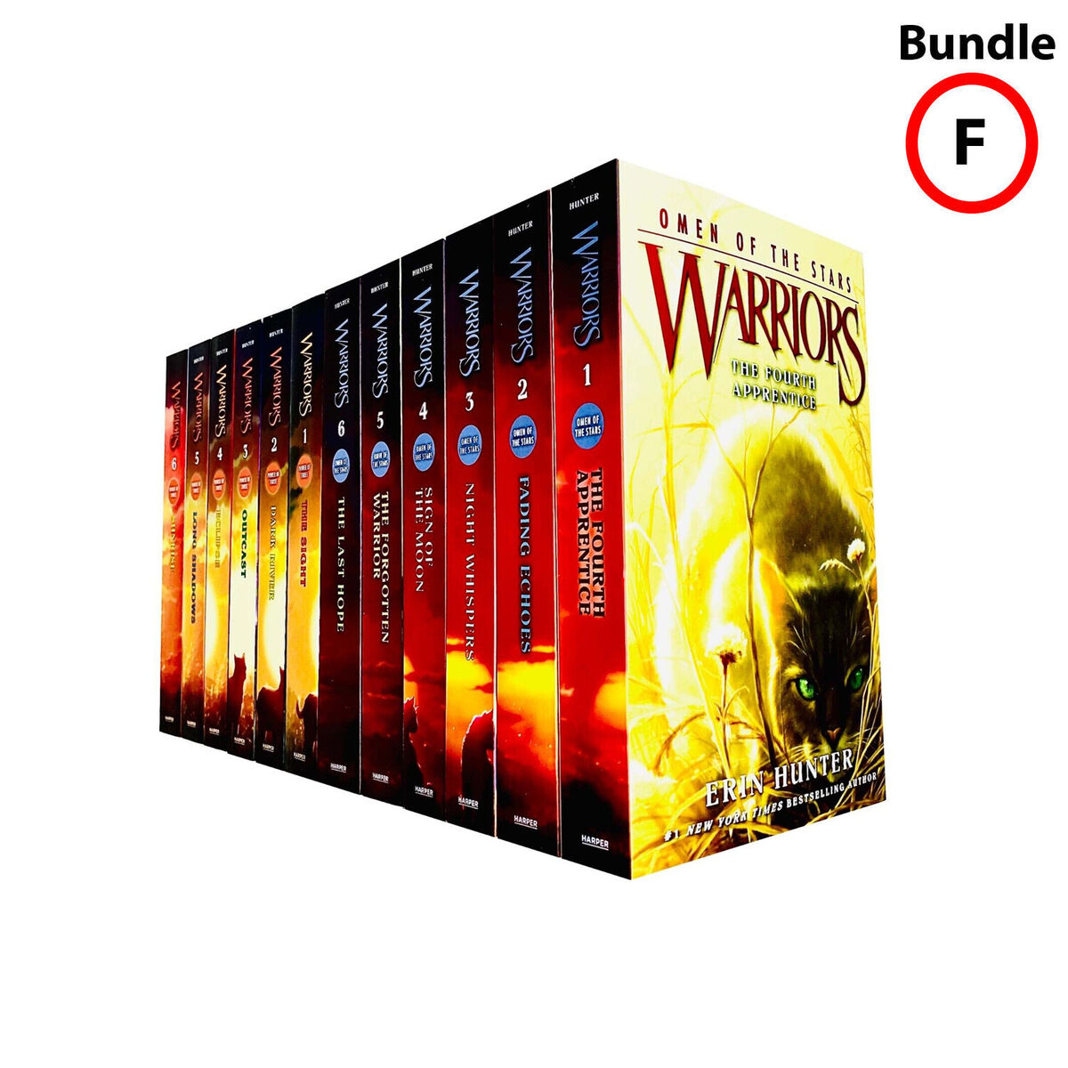 Warrior Cats Series Erin Hunter Books Set Pack Prophecies Begin