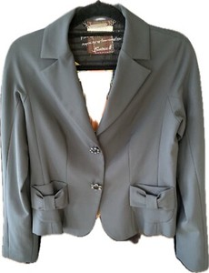 Beatrice B Women Suit Set with  Skirt Size M, Dark Grey Color Made In Italy