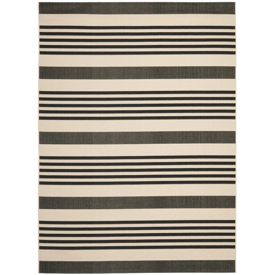 SAFAVIEH Indoor Outdoor CY6062-216 Courtyard Black / Bone Rug - Image 2 of 4