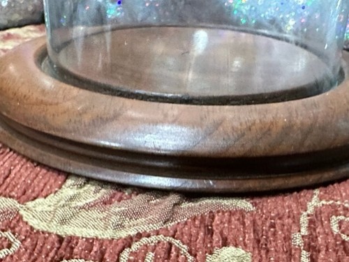 Clear Glass DISPLAY DOME & Wood Base 4-1/4 "w x 8 (6-5/8x9) - Picture 4 of 8