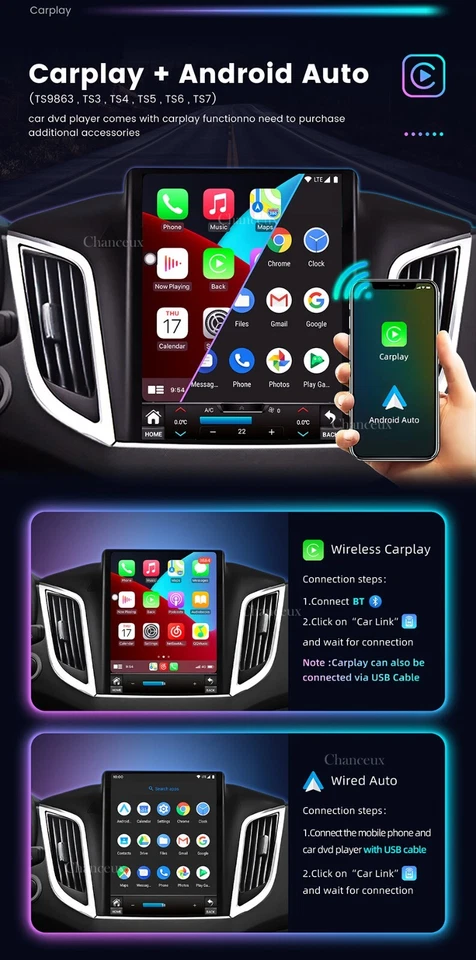 9.7"Android 14 Autoradio DAB Carplay GPS SAT Navi for Ford Ranger F250 2011-2016 - Bild 3 von 4