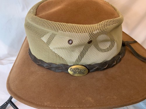 Mens Suede Breeze Mesh Sun Hat Tan Coastline Co Jacaru Australia Medium - Picture 3 of 7