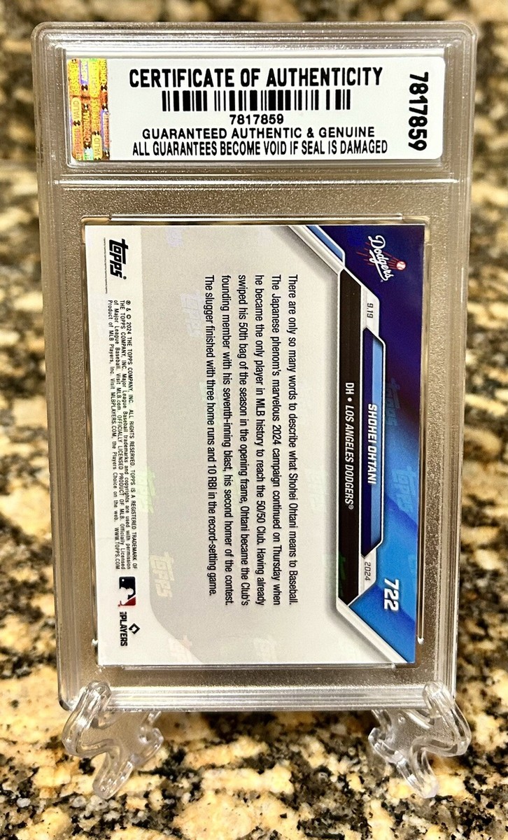 GRADED GEM-MT 10 SHOHEI OHTANI 2024 TOPPS NOW 1st MLB 50/50 Season