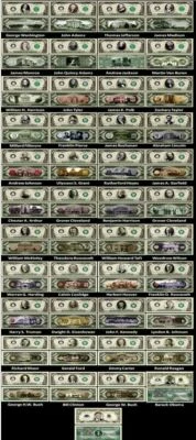 Set of 47 US Presidents Million Dollar Bills Funny Money Notes + Free Sleeves