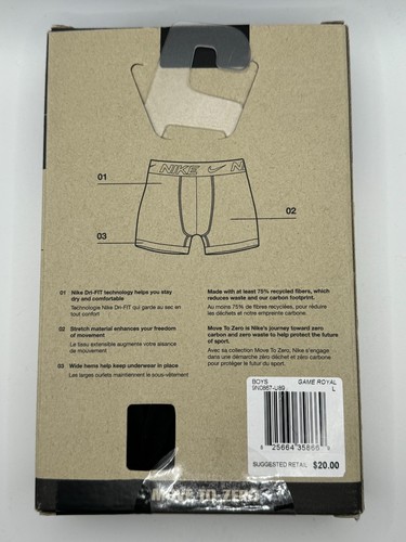 Nike Dri-FIT Essential Micro Youth 2 Pack Briefs Game Royal/Black - Picture 6 of 8