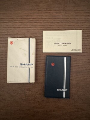 Sharp ELSI MATE EL-852 Solar Cell Taschenrechner Mit Etui + OVP Anleitung TOP