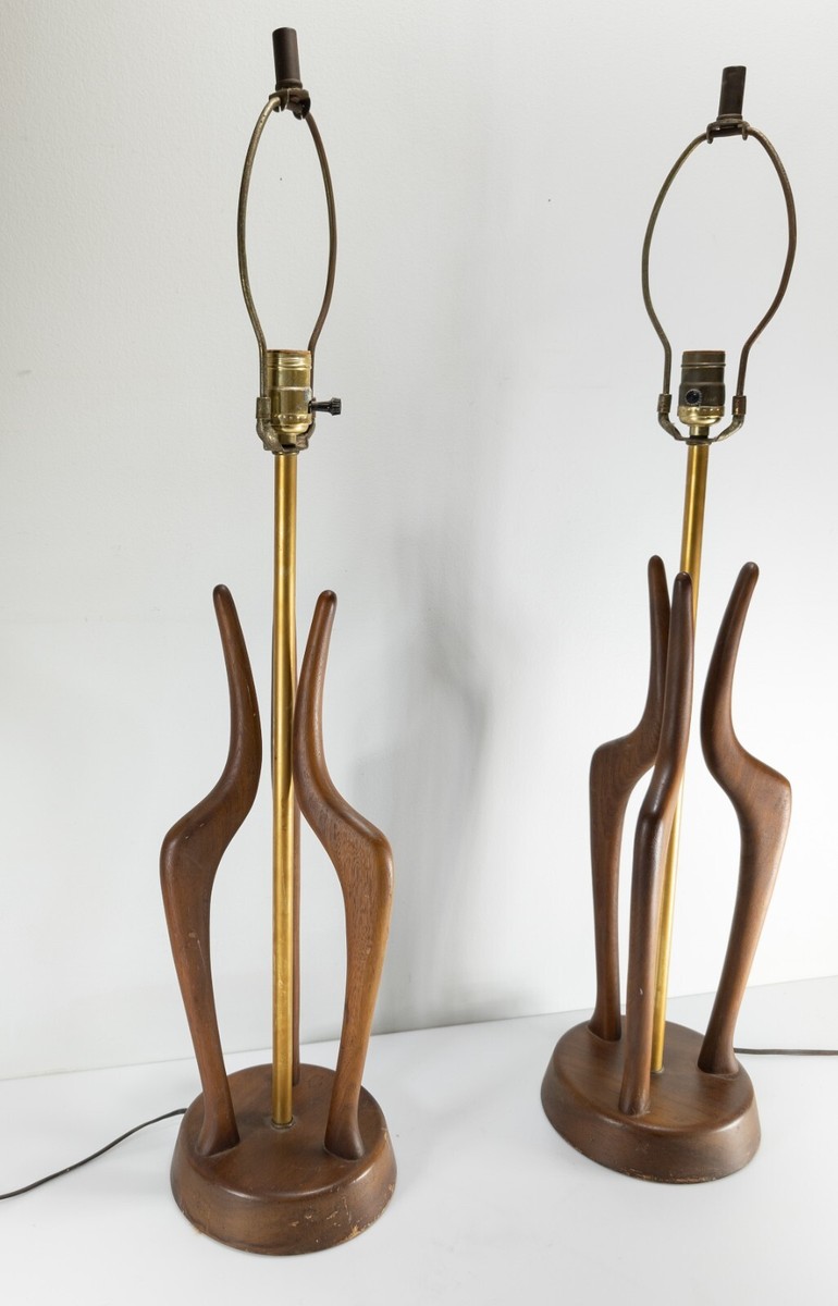 Mid-Century Pair Danish Modern Adrian Pearsall Style Walnut Wood