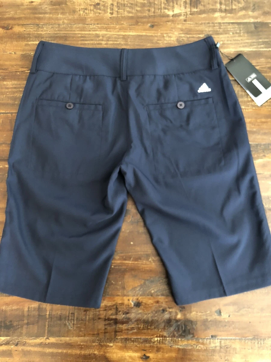 NWT Adidas Women s Golf Climalite Bermuda Navy Blue Long Shorts