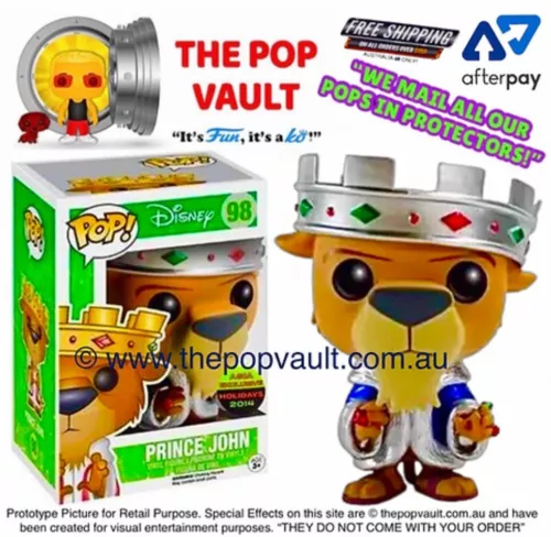 FUNKO POP VINYL DISNEY ROBIN HOOD (1973) 98 PRINCE JOHN PLATINUM BNIB PROTECTOR
