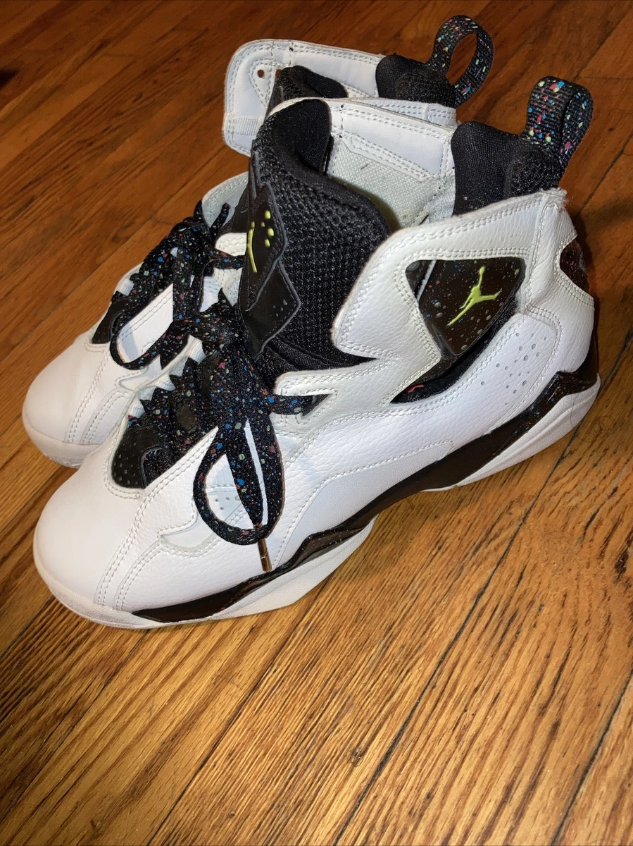 jordan true flight size 5.5 white/neon yellow black | eBay