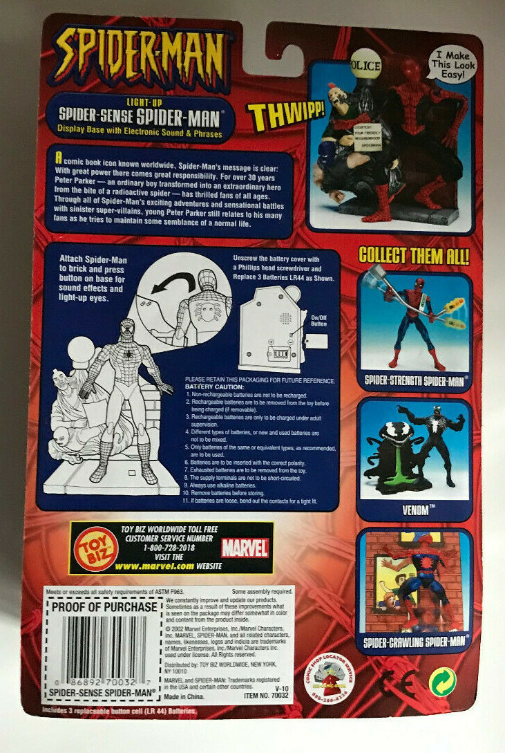 SPIDER-MAN CLASSICS LIGHT UP SPIDER-SENSE SPIDER-MAN TOYBIZ