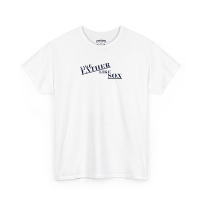 LIKE FATHER -Tee to match Air Jordan Retro 6 Olympic .WHITE/NAVY Olympic Tee