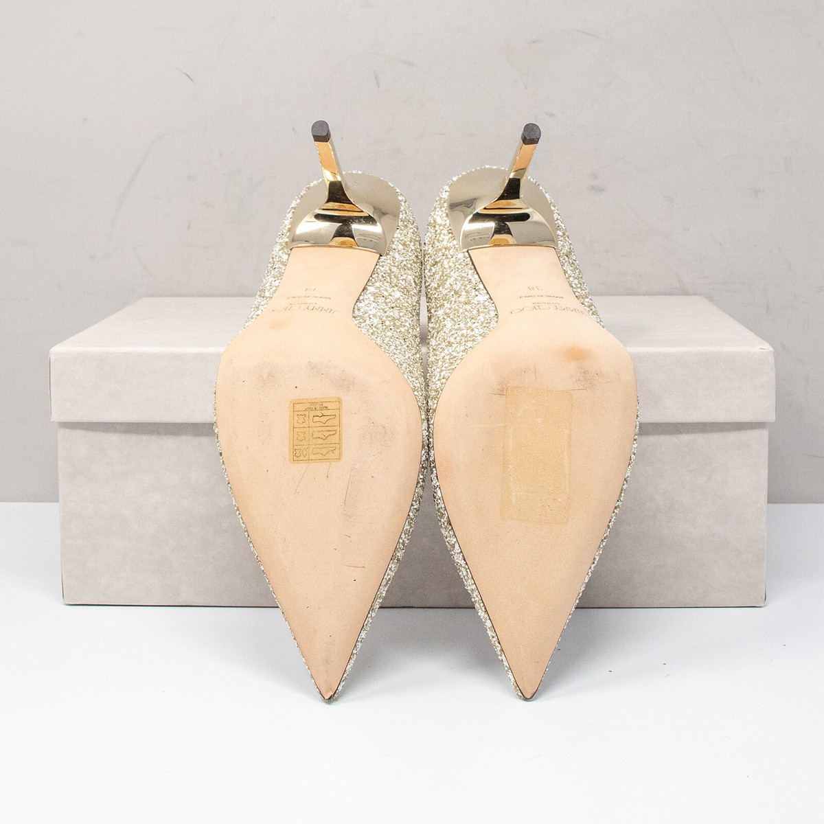 Jimmy Choo Love 85, Size 38 EU (8 US) Moon Sand Glitter Jimmy Choo Love 85, Size 38 EU (8 US) Moon Sand Glitter