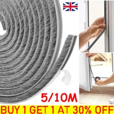 10M Self-Adhesive Draught Excluder Brush Strip Casement Door Window Seal Tape