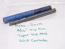 LIGHTLY USED ROBE-JACK SOLID CARIBE 3/16" TIP DIA. TAPER END MILL