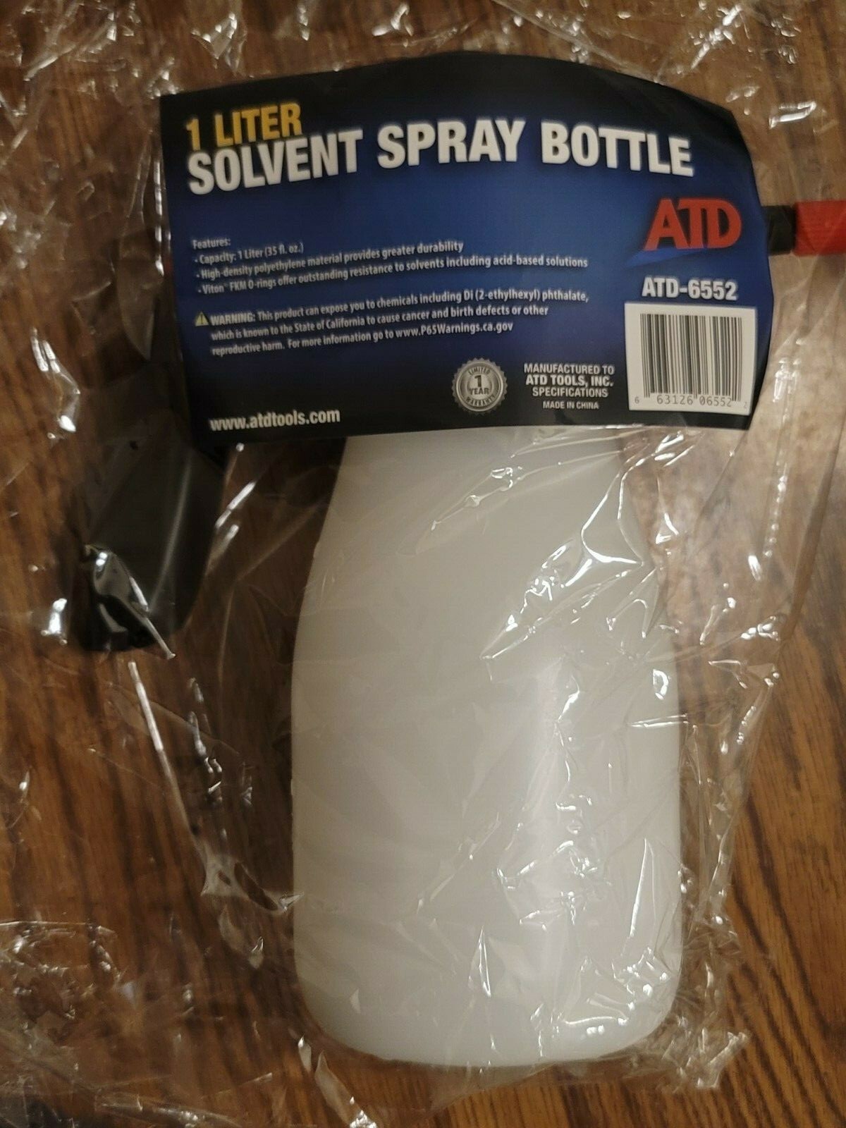 ATD 1 Liter Solvent Spray Bottle / Sprayer w/ Hand Pump #6552