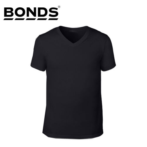 Bonds Multi Pack V Neck Raglan Blank Plain Basic Mens Black T‑shirt Tee Top - Picture 3 of 8