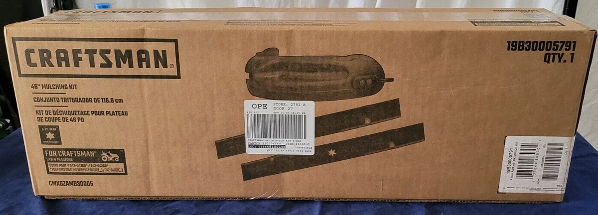 CRAFTSMAN 46 in Tractor or Zero Turn Radius Mower ZTR Mulch Kit