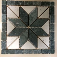 MARBLE FLOOR TILE DECOR 300MM X 300MM green /  grey TUMBLED MARBLE 