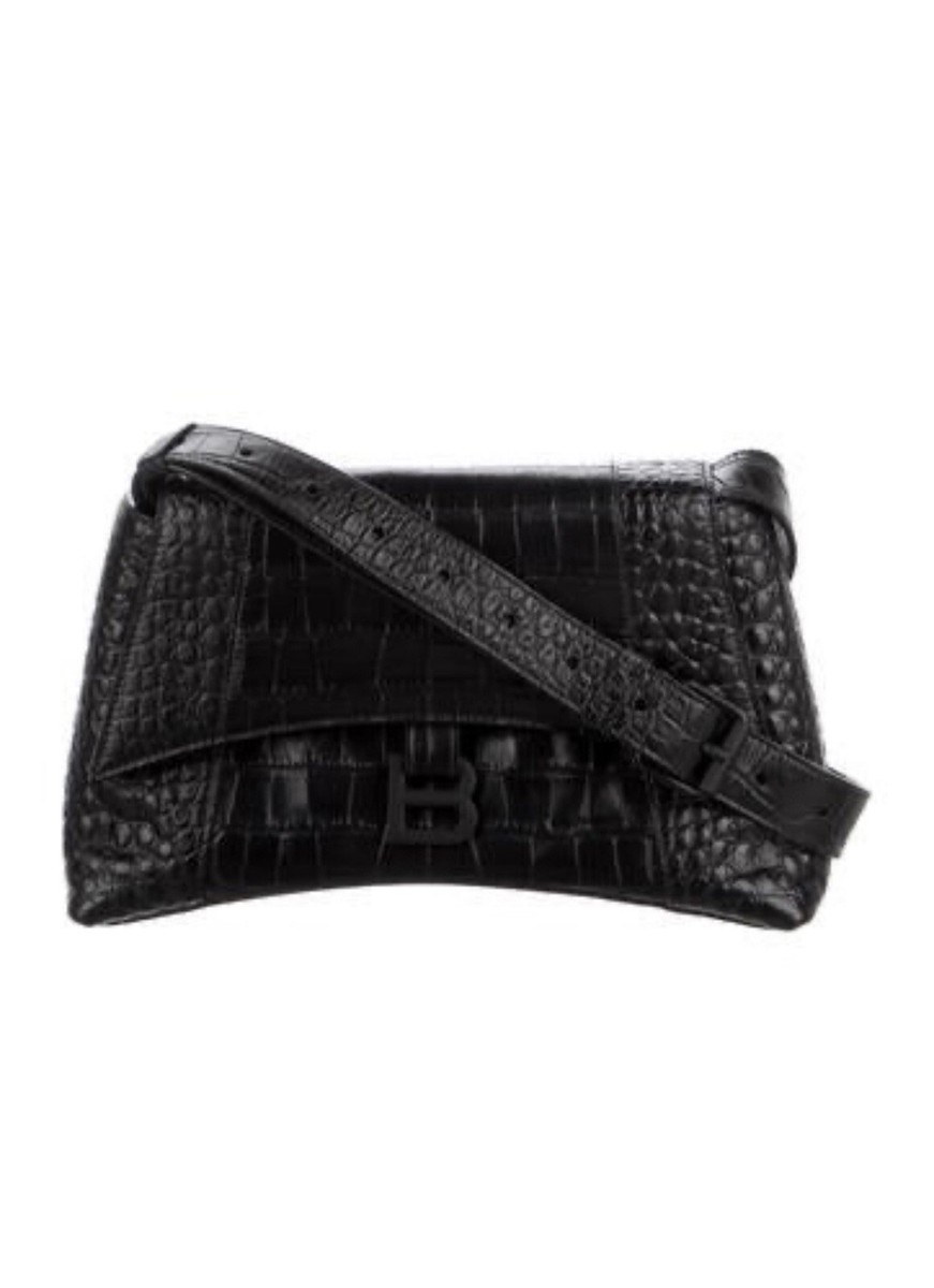 【BALENCIAGA】DOWNTOWN SHOULDER BAG Balenciaga Downtown Small Shoulder Bag Black in Calfskin
