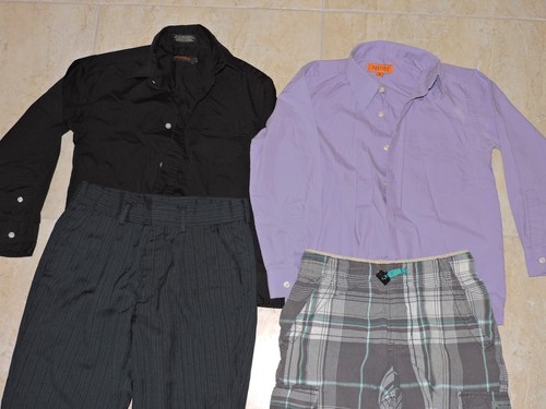 set of clothes for boys size 8, two dress shirts, pants and shorts, used - Picture 2 of 18