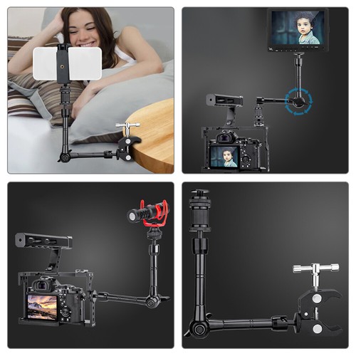 Arm Stand Phone Holder with Clip Adjustable Cell Clamp Bracket - 第 3/12 張圖片