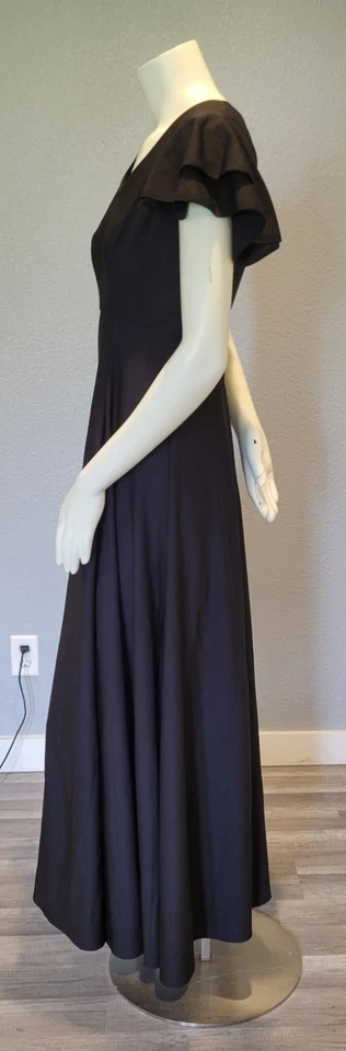 VESTIDO LONGO VINTAGE 1990 SUDESTE PRETO DAMA DE HONRA TAMANHO 4 - Imagem 4 de 4