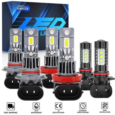 For 2013-2016 Ford Escape LED Headlight High Low Beam Fog Light Bulbs Combo Kit