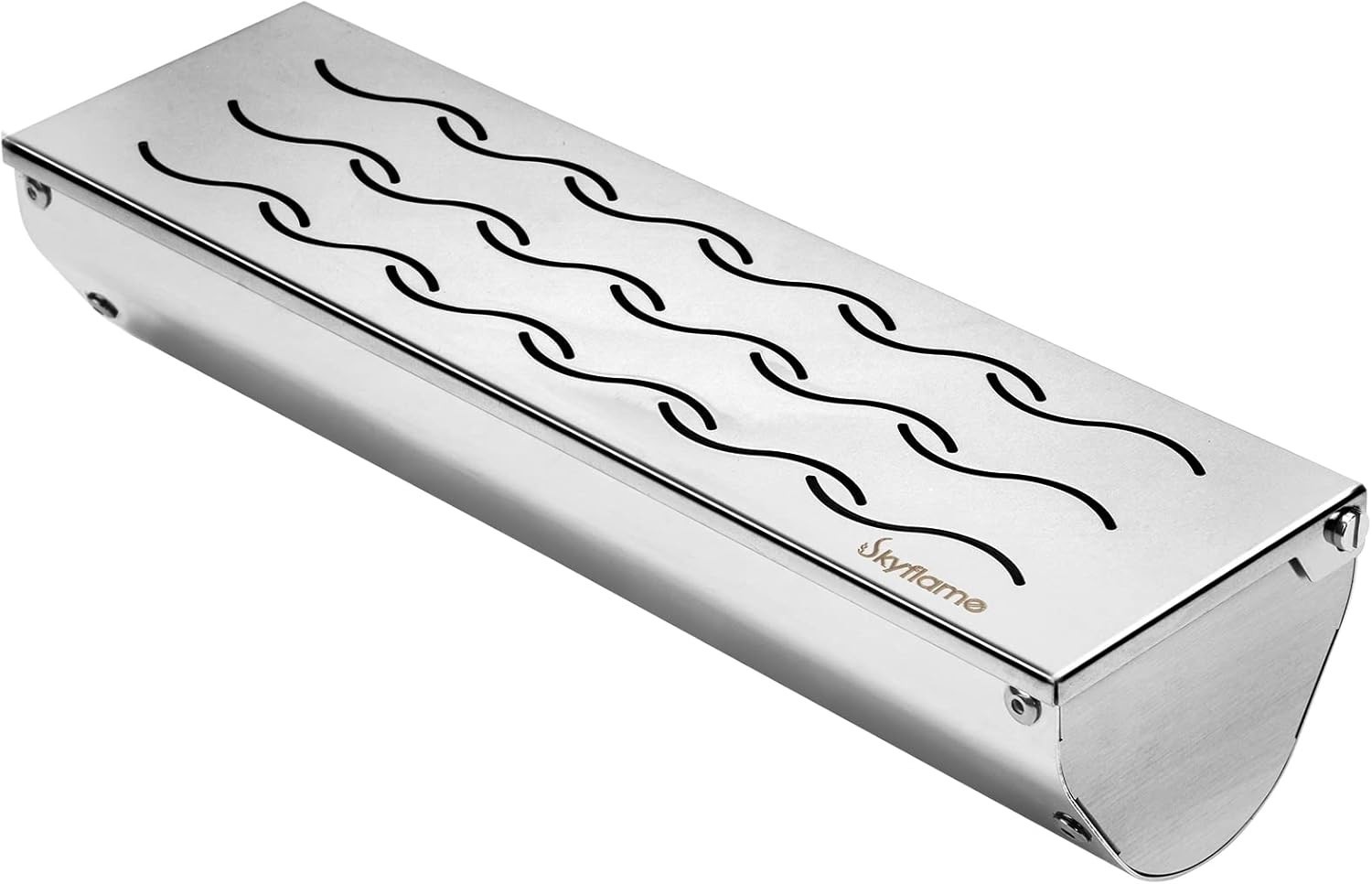 Hinged Lid Stainless Steel Smoker Box with Wavy Vents | Perf