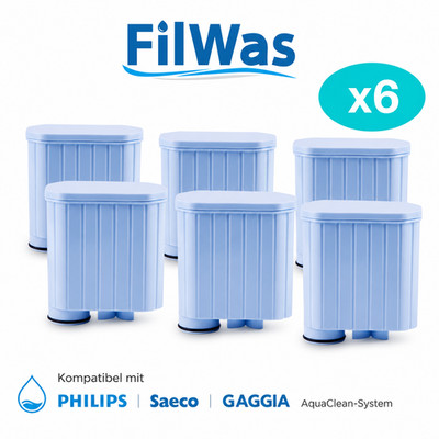 6x FilWas Wasserfilter passend für Gaggia Accademia Babila Anima