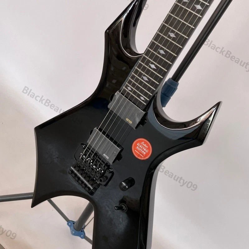 NJ Warlock Guitare Électrique Frettes Inox Arrondies Vibrato FR Envoi Rapide - Photo 4/4
