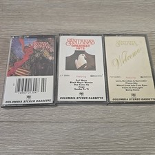 Lot of 3 Santana Cassette Tapes: Greatest Hits, Welcome, Abraxas - Columbia