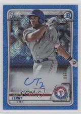 2020 Bowman Chrome HTA Choice Blue Mojo Refractor /150 Curtis Terry Auto 0dp1