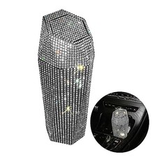 Rhinestone Car Trash Can with Lid, Sparkly Garbage Can, Diamond Design Small